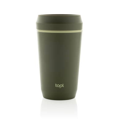Topl Recycled Plastic To Go beker gepatenteerd 360 Lid 354ml