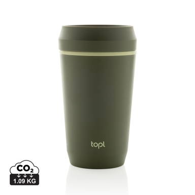 Topl Recycled Plastic To Go beker gepatenteerd 360 Lid 354ml