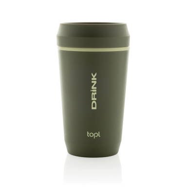 Topl Recycled Plastic To Go beker gepatenteerd 360 Lid 354ml
