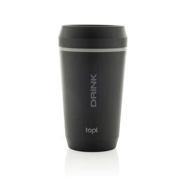 Topl Recycled Plastic To Go beker gepatenteerd 360 Lid 354ml