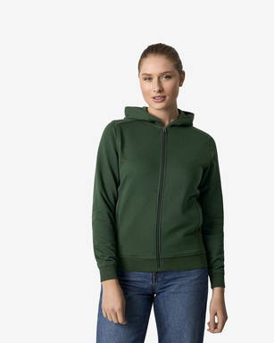 ID PRO Wear CARE sweat à capuche zippé pour femme 0389 - Vert bouteille