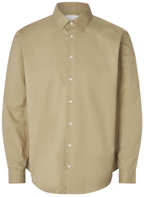 SEVEN SEAS Poplin Regular Fit Stretch Hemd S66 - Sand
