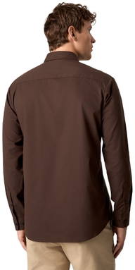 SEVEN SEAS Poplin Regular Fit Stretch Hemd S66 - Mokka
