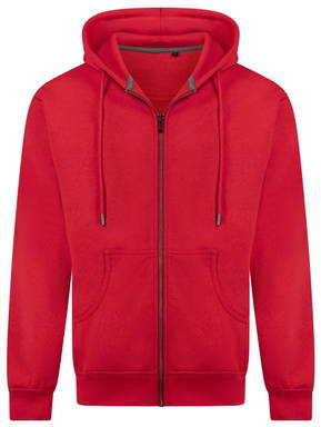 Basics hoodie with zipper - Red