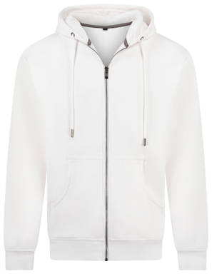 Basics hoodie with zipper - White