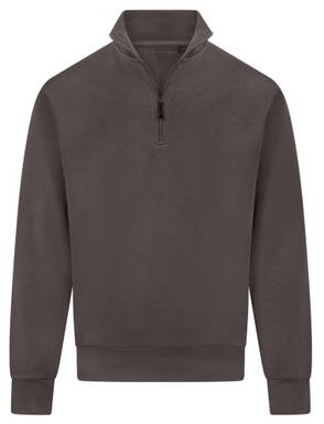 Basics sweater with half zip - Grey