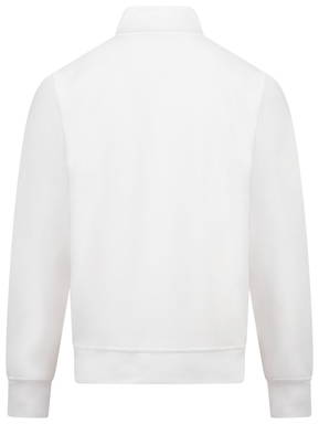 Basics sweater with half zip - White