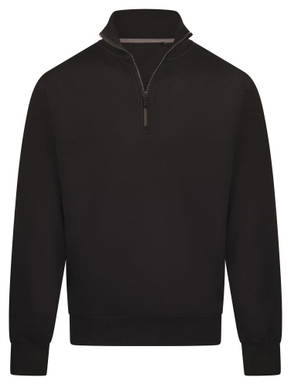 Basics sweater with half zip - Black