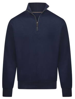 Basics sweater with half zip - Navy