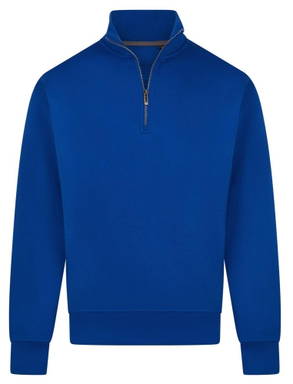 Basics sweater with half zip - Royal blue