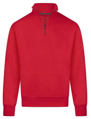 Basics sweater with half zip - Red