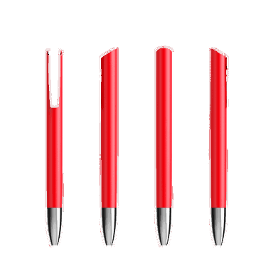 Stylo promotionnel BIC Media Clic Advance - Rouge / Argent