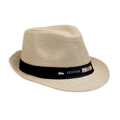 Papierfarbener Strohhut - Beige