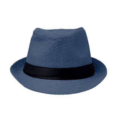 Papierfarbener Strohhut - Blau