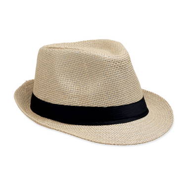 Papierfarbener Strohhut - Beige