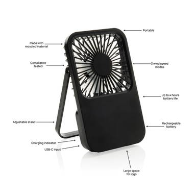 Aervina RCS rplastic herlaadbare bureauventilator