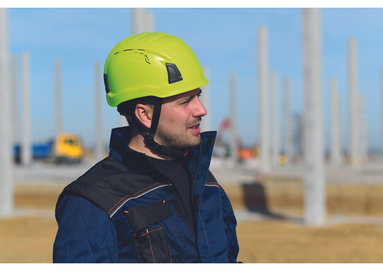 Luxury ventilated safety helmet - Hi-vis yellow
