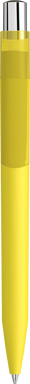 UMA ON TOP soft touch balpen met transparante clip en metalen knop - Yellow