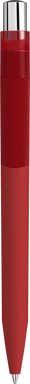 UMA ON TOP soft touch balpen met transparante clip en metalen knop - Red