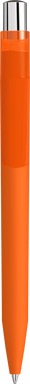 UMA ON TOP soft touch balpen met transparante clip en metalen knop - Orange
