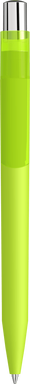 UMA ON TOP soft touch balpen met transparante clip en metalen knop - Light green