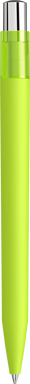UMA ON TOP soft touch balpen met transparante clip en metalen knop - Light green