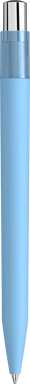 UMA ON TOP soft touch balpen met transparante clip en metalen knop - Light blue