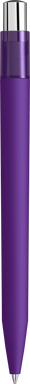 UMA ON TOP soft touch balpen met transparante clip en metalen knop - Dark purple