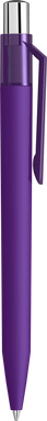 UMA ON TOP soft touch balpen met transparante clip en metalen knop - Dark purple