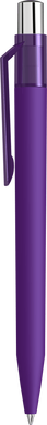 UMA ON TOP soft touch balpen met transparante clip en metalen knop - Dark purple