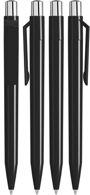 UMA ON TOP polished balpen met metalen knop - Black
