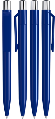UMA ON TOP polished balpen met metalen knop - Dark blue
