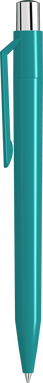 UMA ON TOP polished balpen met metalen knop - Turquoise