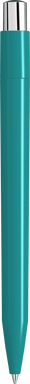 UMA ON TOP polished balpen met metalen knop - Turquoise