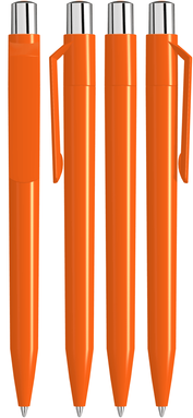 UMA ON TOP polished balpen met metalen knop - Orange