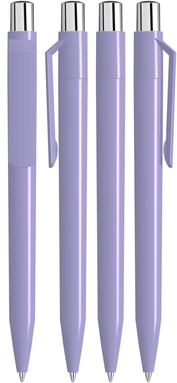 UMA ON TOP polished balpen met metalen knop - Light purple