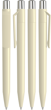 UMA ON TOP polished balpen met metalen knop - Beige