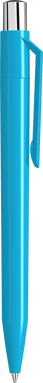 UMA ON TOP polished balpen met metalen knop - Cyan