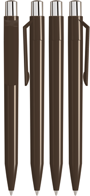 UMA ON TOP polished balpen met metalen knop - Brown