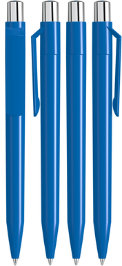UMA ON TOP polished balpen met metalen knop - Middle blue