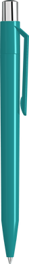 UMA ON TOP polished balpen met metalen knop - Turquoise