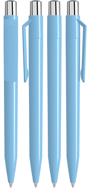 UMA ON TOP polished balpen met metalen knop - Light blue