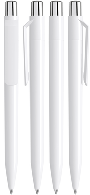 UMA ON TOP polished balpen met metalen knop - White