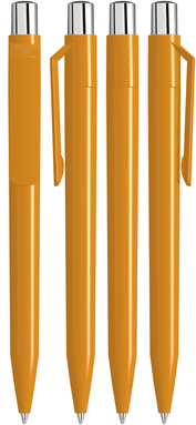 UMA ON TOP polished balpen met metalen knop - Caramel