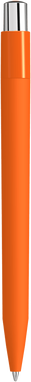 UMA ON TOP soft touch balpen met polished clip en metalen knop - Orange