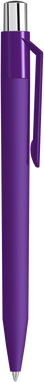UMA ON TOP soft touch balpen met polished clip en metalen knop - Dark purple