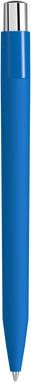 UMA ON TOP soft touch balpen met polished clip en metalen knop - Middle blue