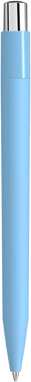 UMA ON TOP soft touch balpen met polished clip en metalen knop - Light blue