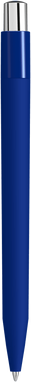 UMA ON TOP soft touch balpen met polished clip en metalen knop - Dark blue