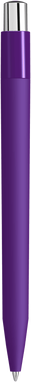 UMA ON TOP soft touch balpen met polished clip en metalen knop - Dark purple